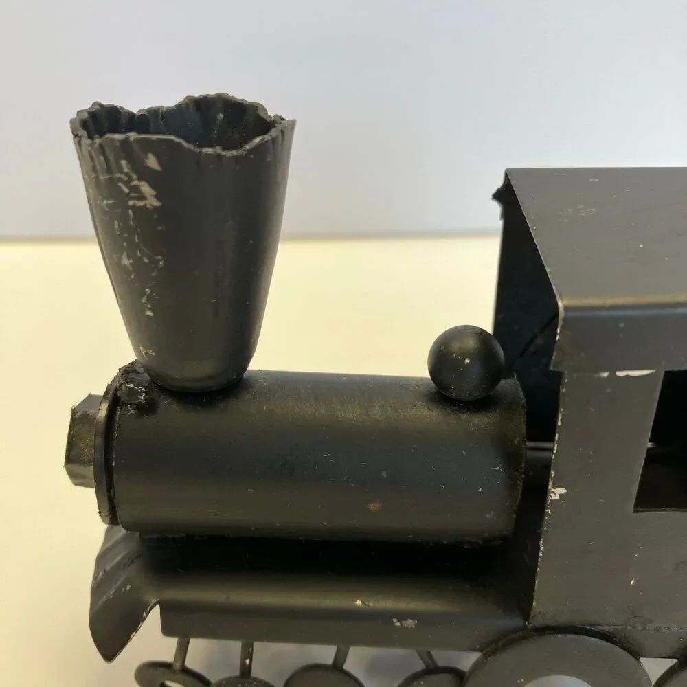 Vintage Metal Engine Train Black Decor NapcoWare Hong Kong Toy Locomotive Black